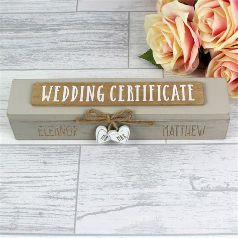 Personalised Wooden Wedding Certificate Holder New Couple Etsy