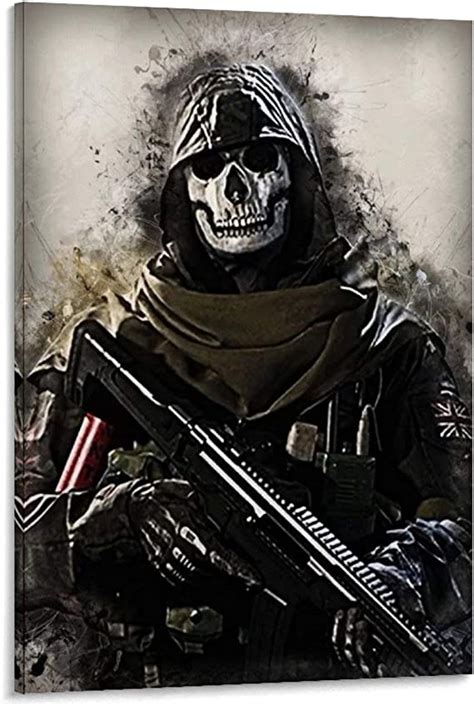 Cod Warzone Ghost 1 Poster Decorative Painting Canvas Wall Art Living