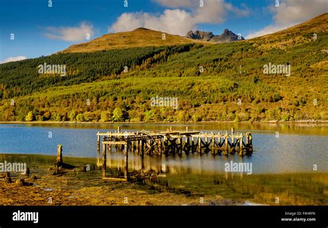 The Old Pier At Arrochar On Loch Long Argyll And Bute Scotland Stock