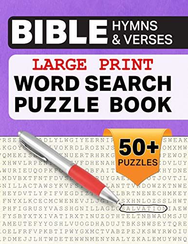 Large Print Word Search Puzzle Book Bible Verses And Hymns