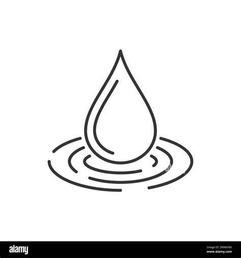 Linear Water Drop Icon On White Background Vector Illustration Liquid