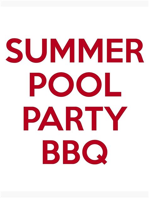Summer Pool Party Bbq Poster For Sale By Taudrood Redbubble