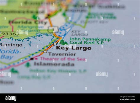 Key Largo Florida USA Shown on a geography map or road map Stock Photo