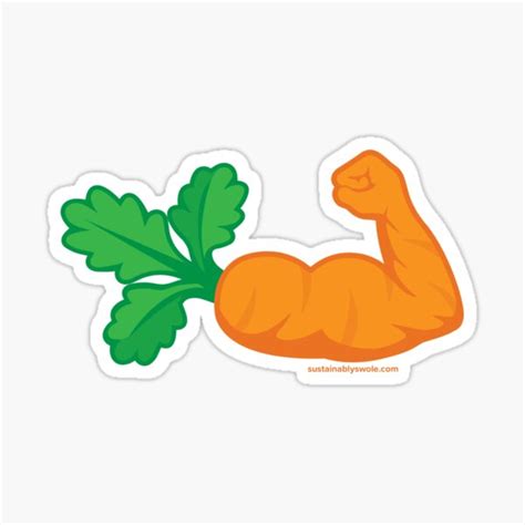Muscle Carrot Sticker For Sale By Claremahr Redbubble