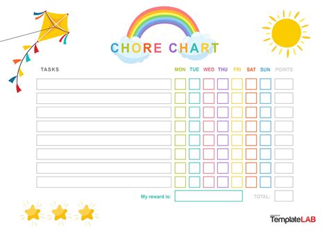 Calendars And Planners Child Responsibility Chart Printable Weekly Chore