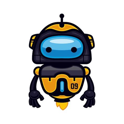 Premium Vector Yellow Robot Mascot Design