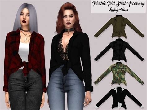 Lumy Simstroubletiedshirtaccessory The Sims 4 Roupas Roupas Sims Sims