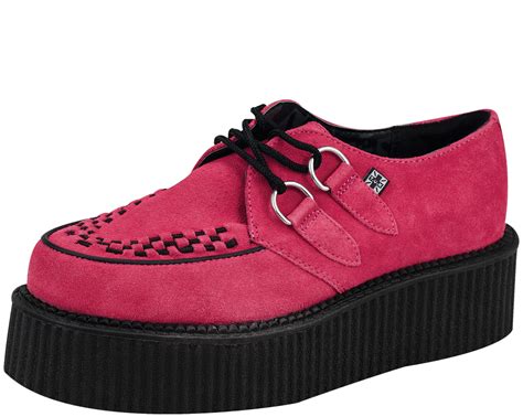 a8431 hot pink suede round toe mondo sole creeper tuk tuk creepers suede creepers
