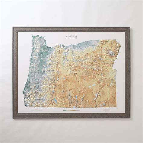 Topographic Oregon Wall Map Wall Maps Map Wall Art Oregon Map