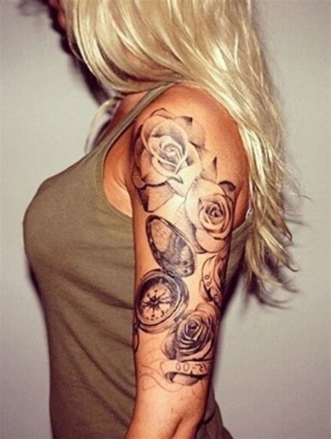 Half Arm Sleeve Tattoo Girl Best Design Idea