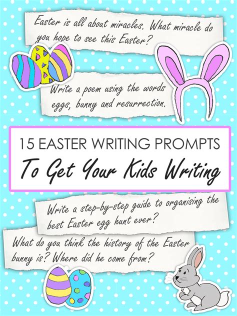 The packet contains narrative, informational and opinion writing prompts for teens. 15 Easter Writing Prompts for Kids | Imagine Forest