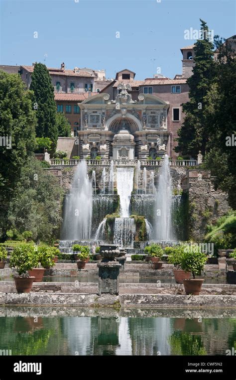 The Renaissance Gardens Of The Villa Deste Tivoli Near Rome Italy