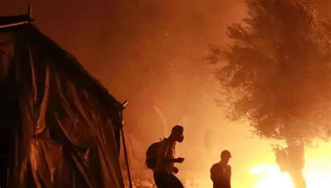 Thousands Left Homeless As Huge Fire Ravages Greeces Lesbos Island
