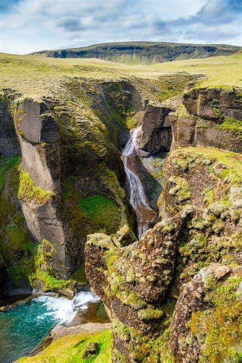 Beautiful Iceland Canyon With River Stock Image Image Of High Canyon