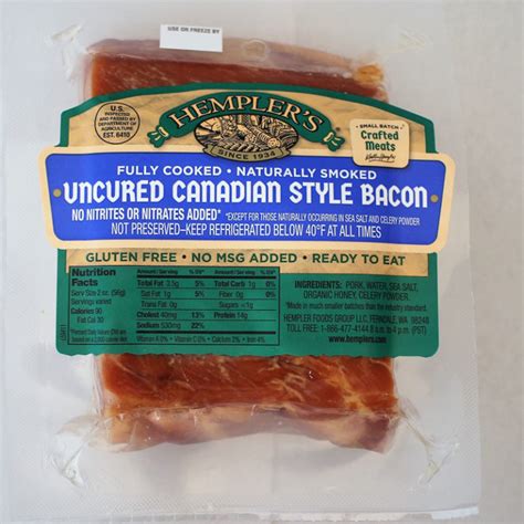 Uncured Canadian Bacon Hemplers Foods