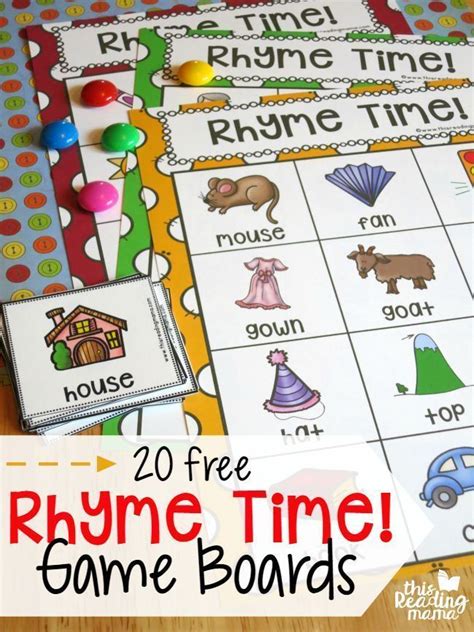 20 Free Rhyme Time Game Boards Fun Rhyming Activity For Preschool Or