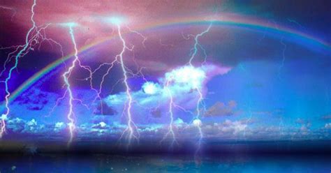 Rainbow And Lightning By Jalaclarke Rainbows Pinterest Lightning