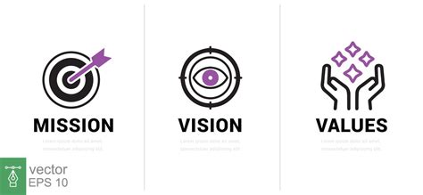 Mission Vision Values Web Page Template Modern Flat Design Concept