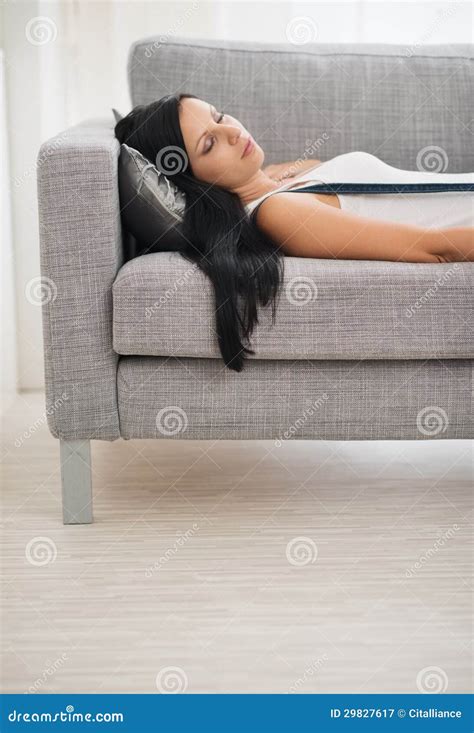 Girl Sleeping On Sofa In Living Room Stock Image Image Of Serenity Room 29827617