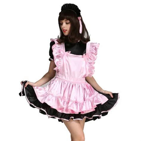 Sissy Forced Maid Satin Pink Lockable Dress Costume Tailor Made 11 79