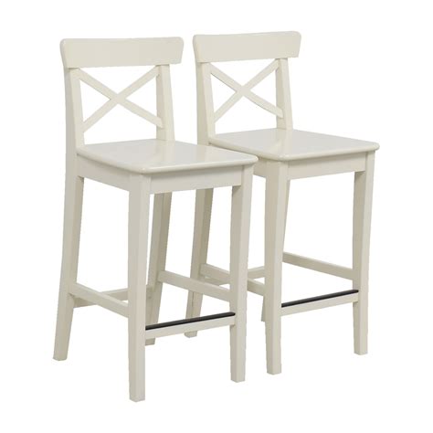 The chair legs are made of solid wood, which is a durable natural material. 63% OFF - IKEA IKEA White Bar Stools / Chairs