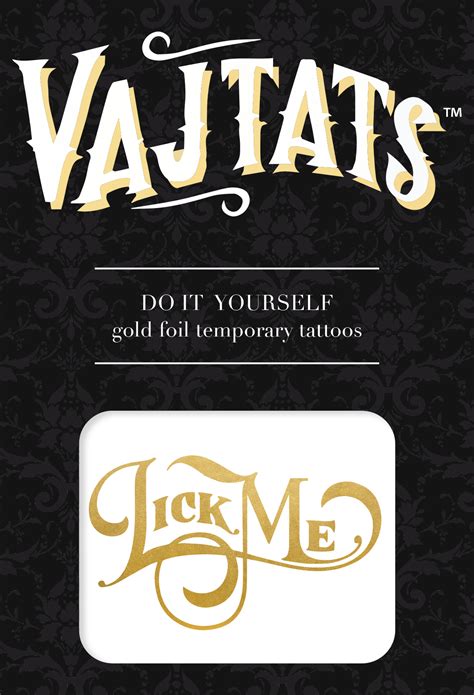 Gold Foil Tattoo Lick Me Spicy Lingerie Store