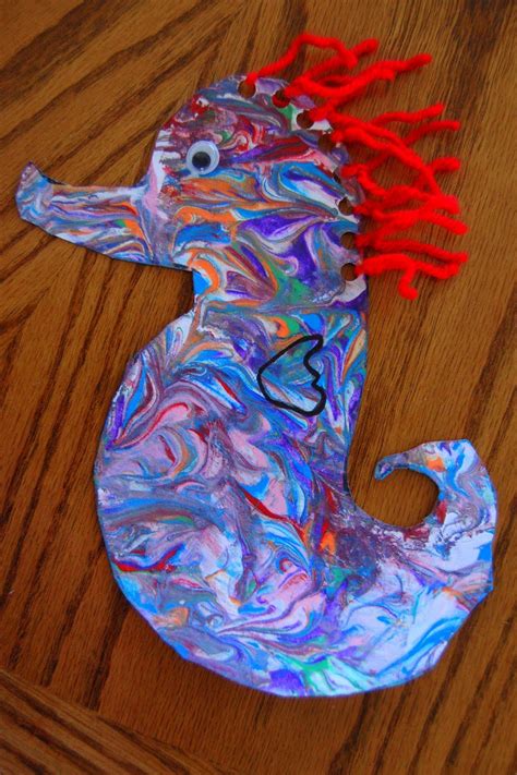 Seahorse Craft For Kids With Lacing Practice Seahorse Crafts Under