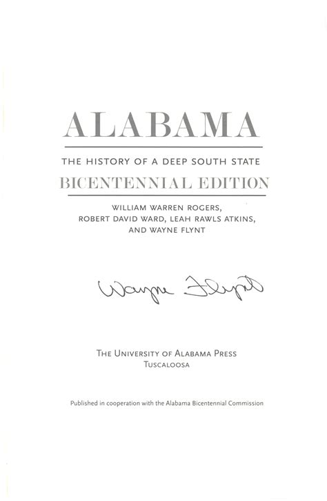 Alabama The History Of A Deep South State Bicentennial Edition The