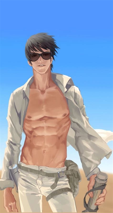 Shirtless Anime Guy Wallpaper