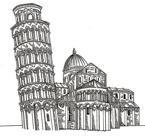 Dibujos De Torre Inclinada De Pisa 12 Para Colorear Para Colorear