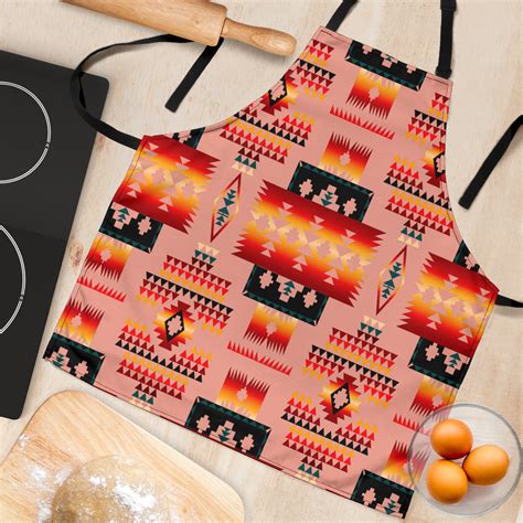 Gb Nat00046 16 Tan Tribe Pattern Native American Apron Powwow Store