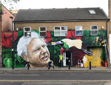 David Attenborough Street Art London Climate Change Legend Appears In
