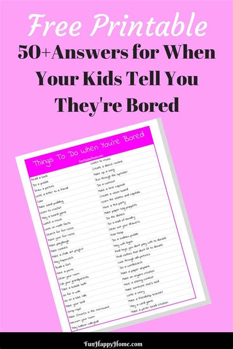 Boredom Busters 50 Ideas To Keep Your Kids Entertained Free