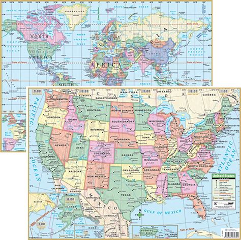 Usworld Primary Wall Map Combo Map Shop Classroom Maps Images