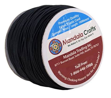 Mandala Crafts 1mm Elastic Cord Stretchy String For Bracelets