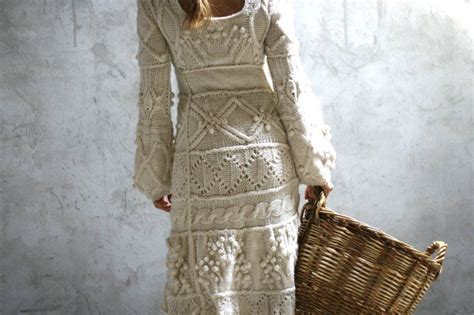 Off White Hand Knit Dress Wedding Dress Custom Order Etsy Hand