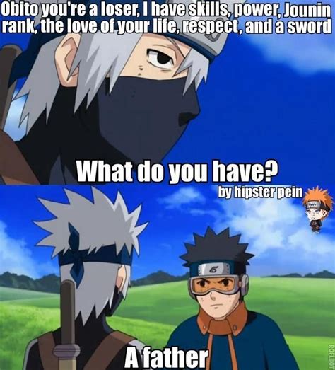 Too Far Kakashi Obito Naruto Rin Funny Naruto Memes Anime Funny
