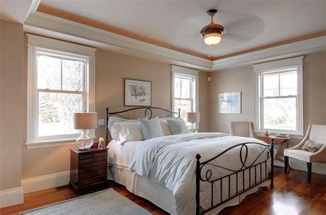 traditional bedroom  beige walls