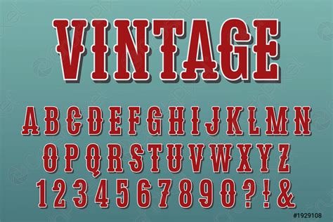 Tattoo Font Vintage Style Alphabet Letters And Number