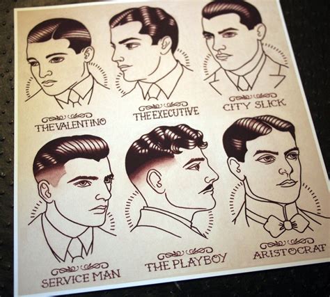 1920s Gentlemens Hairstyle Barber Barbering Guide Etsy 1920s Mens