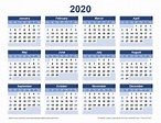 2020 Excel Yearly Calendar Free Printable Templates - Riset