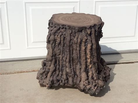 Faux Tree Stump Stool Upside Down Bucket Covered With Spray Foam