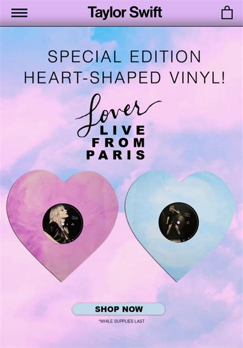 Special Edition Heart Shaped Vinyl Lover Live From Paris R