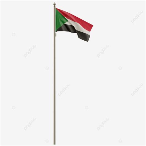 bandera de sudán con asta png ondear la bandera de sudán bandera de sudán ondeando