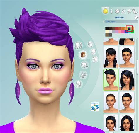 Sims 4 Hairs Mod The Sims Recoloured Purple Hairstyle Set By