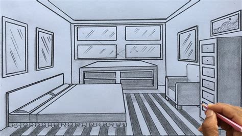 One Point Perspective Bed Drawing ~ Drawing Room Perspective Bed Point