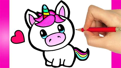 CÓmo Dibujar Un BebÉ Unicornio Kawaii Youtube