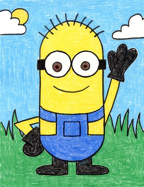 Easy How To Draw A Minion Tutorial Video And Coloring Page