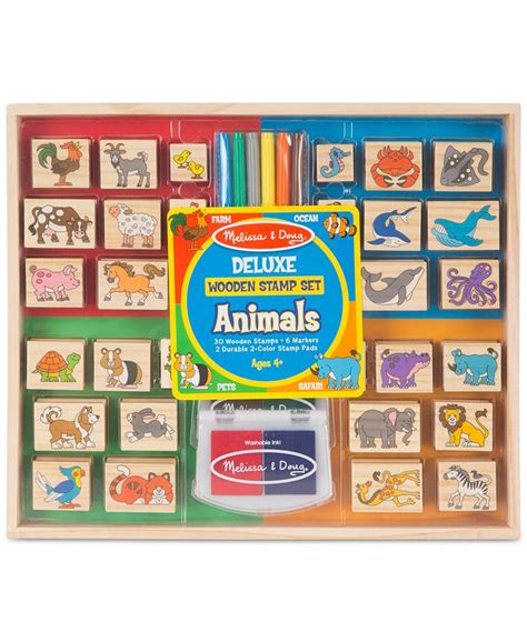 Melissa And Doug Melissa And Doug Animals Deluxe Wooden Stamp Set