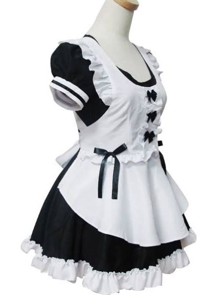 White And Black Sweet French Maid Lolita Dress Uk
